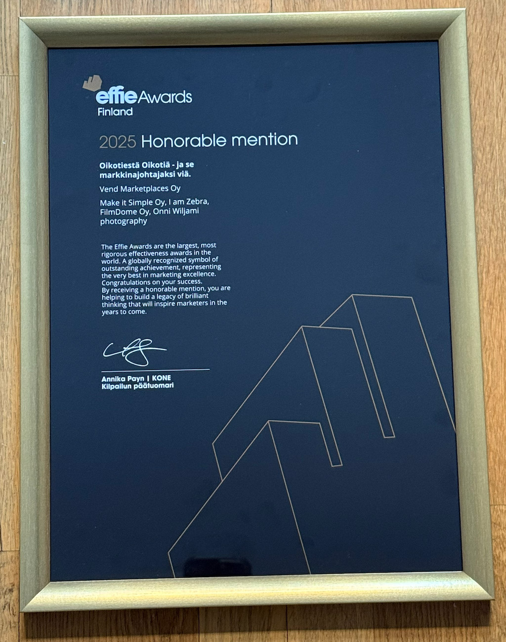 Kiskaisimme jälleen palkinnoille Effiessä